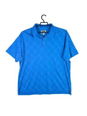 Mens Foundry Blue Quick Dri Polo Shirt Short Sleeve Pima Cotton Blend Size 3XL